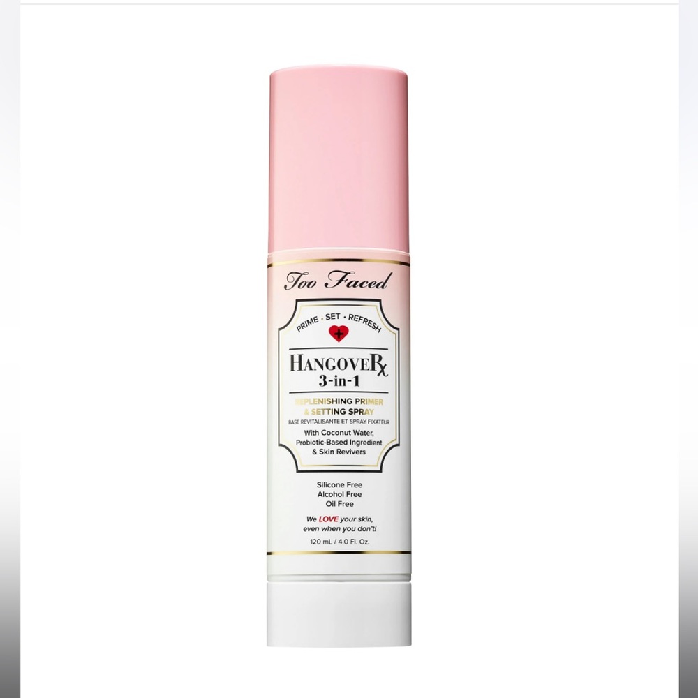 NEW FULL SIZE TOO FACED HANG OVER 3in1 REPLENISHING PRIMER& SETTING SPRAY 120 ml